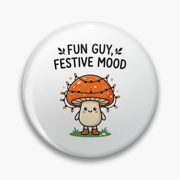 Item preview, Fun Guy Festive Mood Cute Mushroom Holiday Lights Pun Kawaii Mycology designed and sold by raedattia.