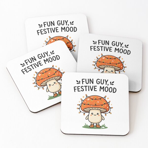 Item preview, Fun Guy Festive Mood Cute Mushroom Holiday Lights Pun Kawaii Mycology designed and sold by raedattia.