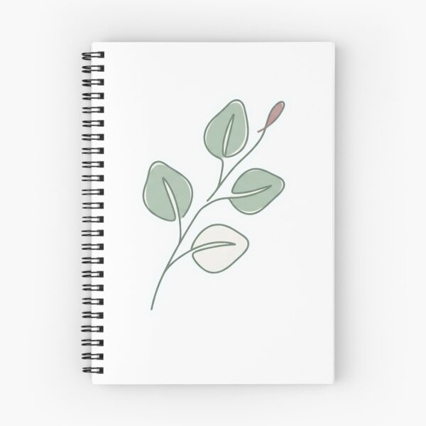 Item preview, Minimal Continuous Line Eucalyptus Branch with Three Leaves Sage Green Dusty Rose Botanical Design designed and sold by OnPointOutfits.