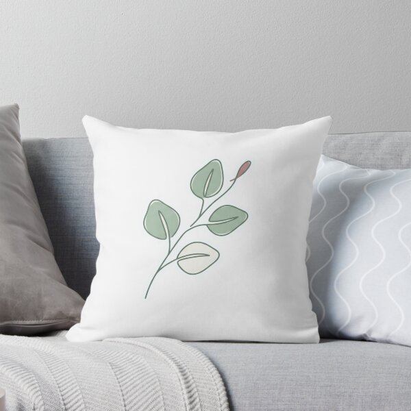 Item preview, Minimal Continuous Line Eucalyptus Branch with Three Leaves Sage Green Dusty Rose Botanical Design designed and sold by OnPointOutfits.