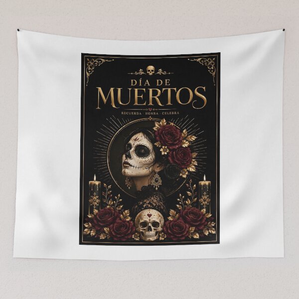 Item preview, Elegant Mexican Day of the Dead Poster designed and sold by DoveArtDesigns.