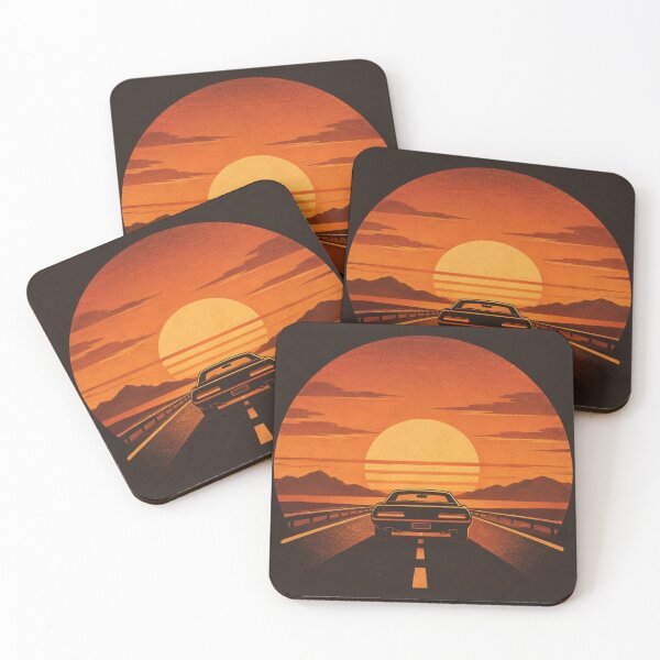 Item preview, Retro Synthwave Muscle Car Sunset Drive designed and sold by Haque Designs.