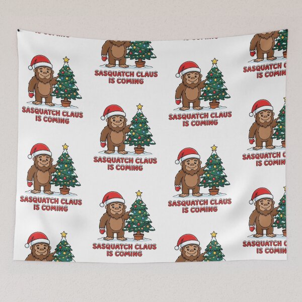 Item preview, Sasquatch Claus Is Coming Cute Bigfoot Christmas Tree Holiday Cryptid Humor designed and sold by raedattia.