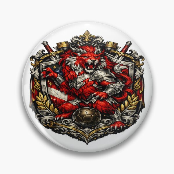 Item preview, Crimson Lion Football Guardian – Medieval Fantasy Emblem designed and sold by TroviTutto.