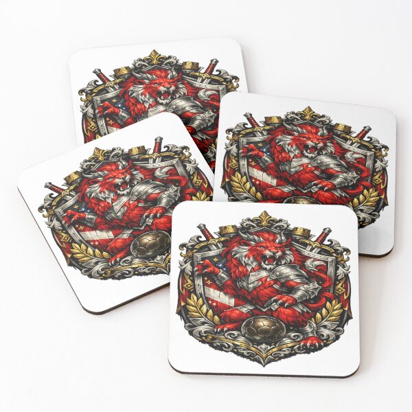 Item preview, Crimson Lion Football Guardian – Medieval Fantasy Emblem designed and sold by TroviTutto.