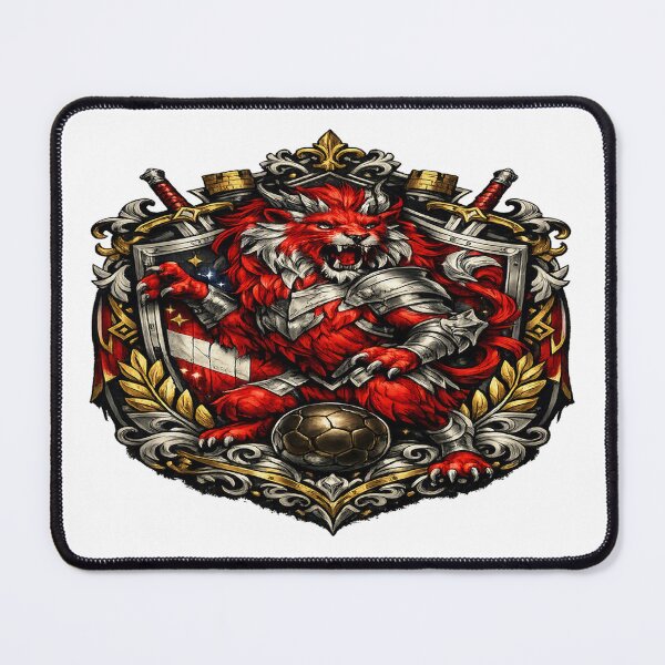 Item preview, Crimson Lion Football Guardian – Medieval Fantasy Emblem designed and sold by TroviTutto.