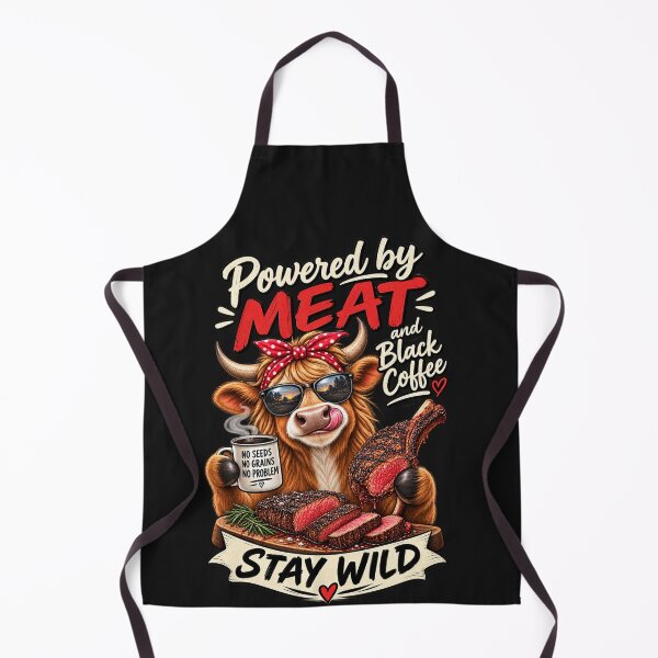 Item preview, POWERED BY MEAT AND BLACK COFFEE designed and sold by CarnivoreGifts.