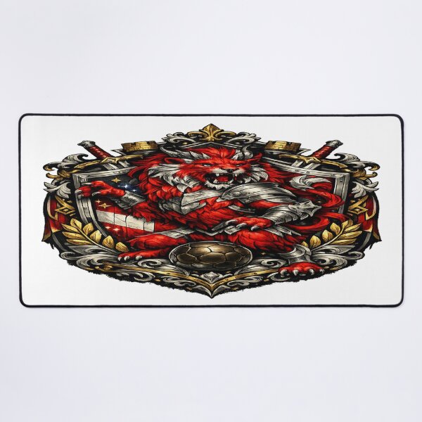Item preview, Crimson Lion Football Guardian – Medieval Fantasy Emblem designed and sold by TroviTutto.