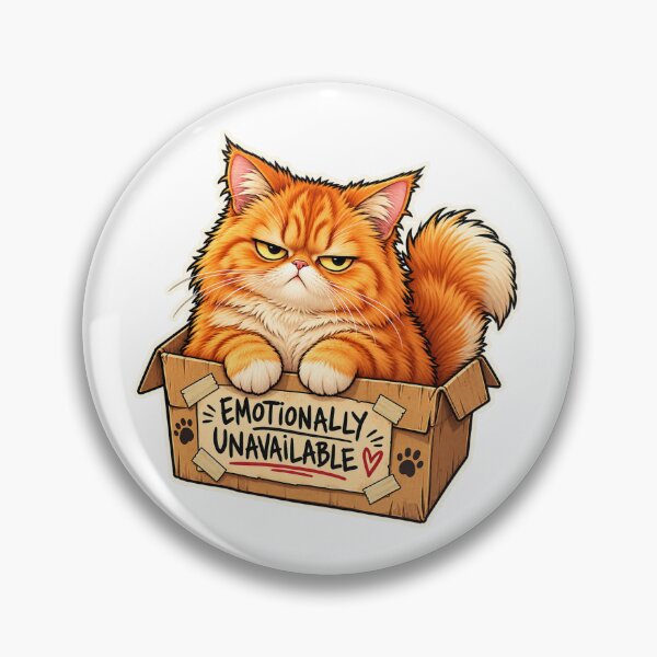 Item preview, Emotionally Unavailable – Funny Orange Cat in Cardboard Box designed and sold by zenithviv.