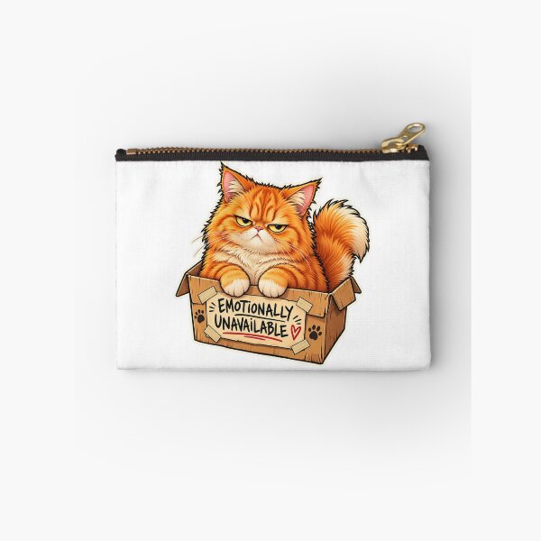 Item preview, Emotionally Unavailable – Funny Orange Cat in Cardboard Box designed and sold by zenithviv.