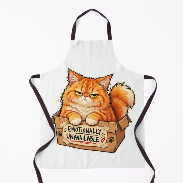 Item preview, Emotionally Unavailable – Funny Orange Cat in Cardboard Box designed and sold by zenithviv.