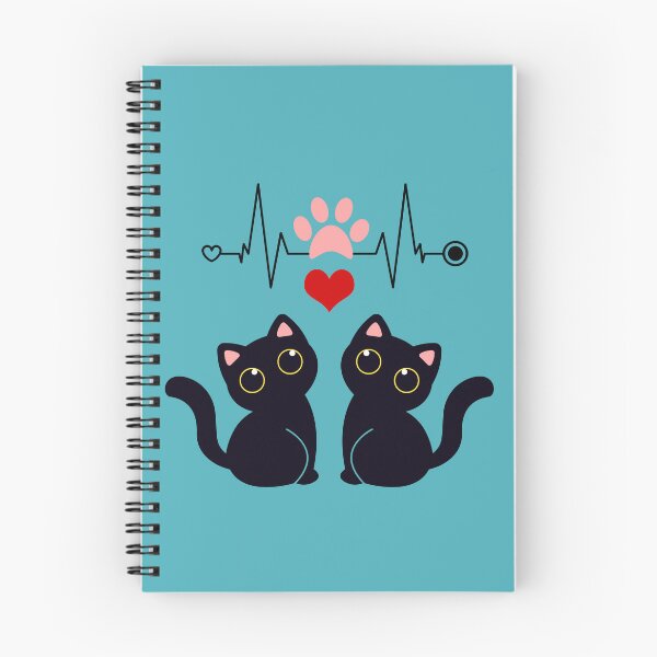 Item preview, Cute black cat couple heartbeat love design designed and sold by KIKKY12.