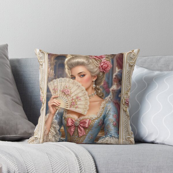 Item preview, 18th Century Gilded Elegance Portrait Of Isabeau Montclaire Sophisticated AI Concept Art by Xzendor7 designed and sold by Xzendor7 Digital Art Creations.