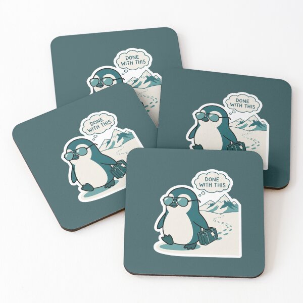 Item preview, Done With This Funny Penguin Sarcastic Work Burnout Vacation Cute Animal Cartoon Art designed and sold by MarCinu Art.