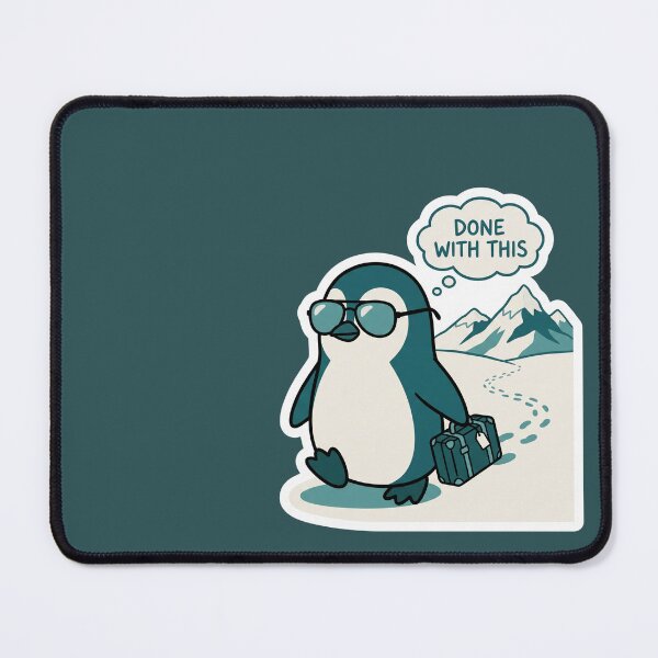 Item preview, Done With This Funny Penguin Sarcastic Work Burnout Vacation Cute Animal Cartoon Art designed and sold by MarCinu Art.