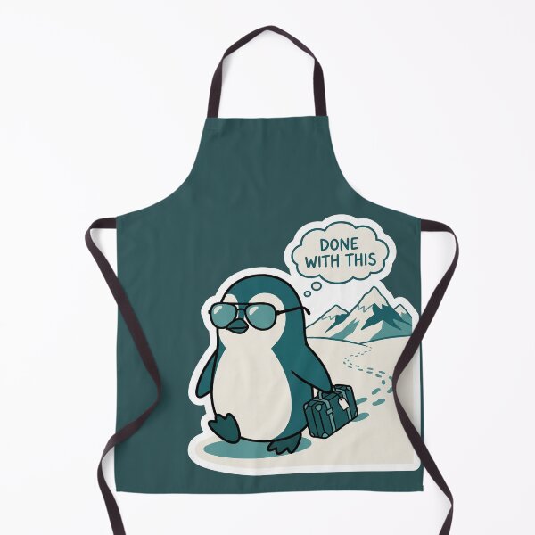 Item preview, Done With This Funny Penguin Sarcastic Work Burnout Vacation Cute Animal Cartoon Art designed and sold by MarCinu Art.