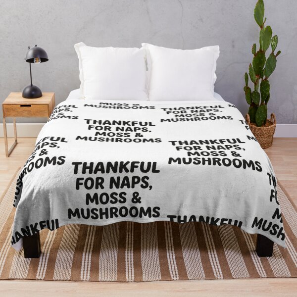 Item preview, Thankful For Naps Moss And Mushrooms Cute Cottagecore Mycology Nature Quote designed and sold by raedattia.