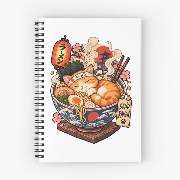 Item preview, Chubby Cat Ramen Bowl Pastel Lofi Japanese Art designed and sold by LuxeBuzz.
