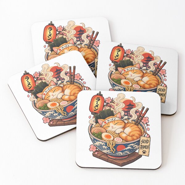 Item preview, Chubby Cat Ramen Bowl Pastel Lofi Japanese Art designed and sold by LuxeBuzz.