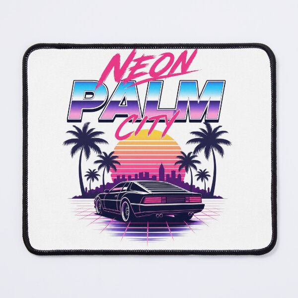 Item preview, Neon Palm City – Synthwave Retro Sports Car – 80s Outrun Aesthetic Tee designed and sold by bobscraze.