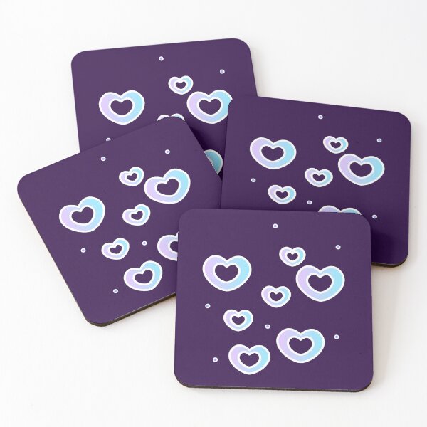 Item preview, Pastel Blue Purple Hearts Floating Holographic Heart Pattern designed and sold by SolutionsArt.