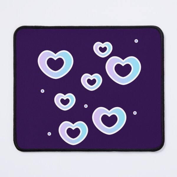 Item preview, Pastel Blue Purple Hearts Floating Holographic Heart Pattern designed and sold by SolutionsArt.