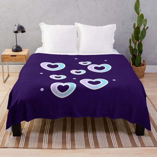 Item preview, Pastel Blue Purple Hearts Floating Holographic Heart Pattern designed and sold by SolutionsArt.