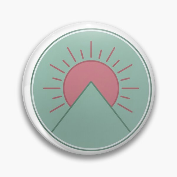 Item preview, Minimal Flat Vector Sun and Mountain Peak Badge Sage Green Dusty Rose Simple Line Design designed and sold by OnPointOutfits.