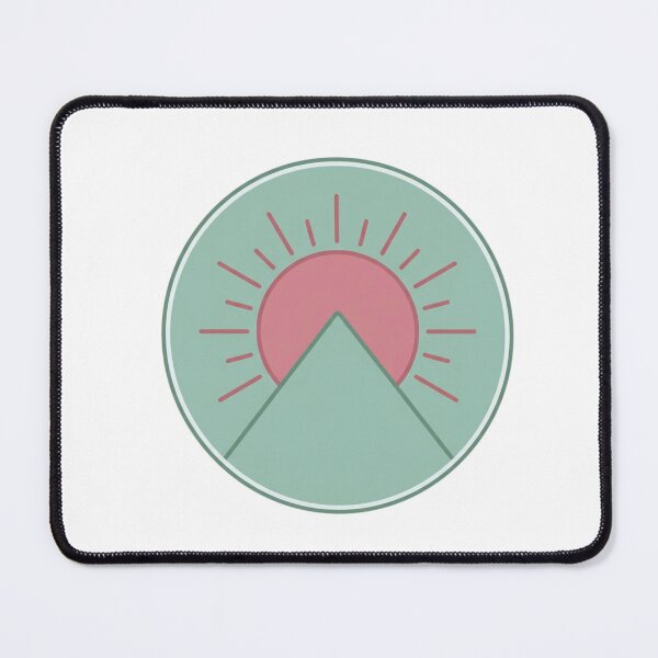Item preview, Minimal Flat Vector Sun and Mountain Peak Badge Sage Green Dusty Rose Simple Line Design designed and sold by OnPointOutfits.