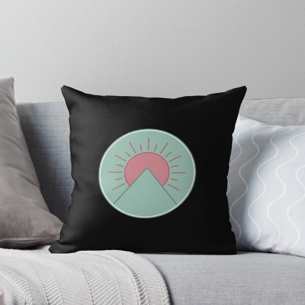 Item preview, Minimal Flat Vector Sun and Mountain Peak Badge Sage Green Dusty Rose Simple Line Design designed and sold by OnPointOutfits.