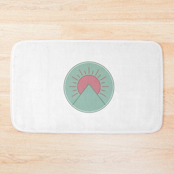Item preview, Minimal Flat Vector Sun and Mountain Peak Badge Sage Green Dusty Rose Simple Line Design designed and sold by OnPointOutfits.