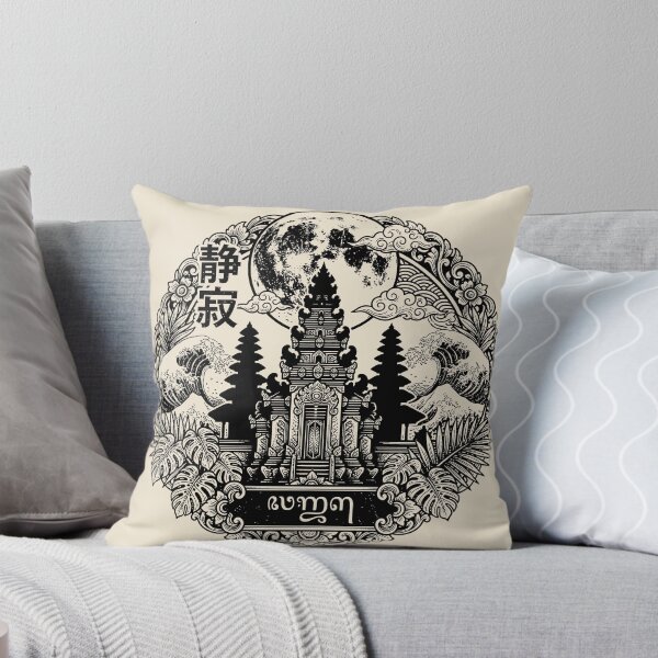 Item preview, Seijaku Balinese Temple Moon Night Emblem Art designed and sold by cannsuh.
