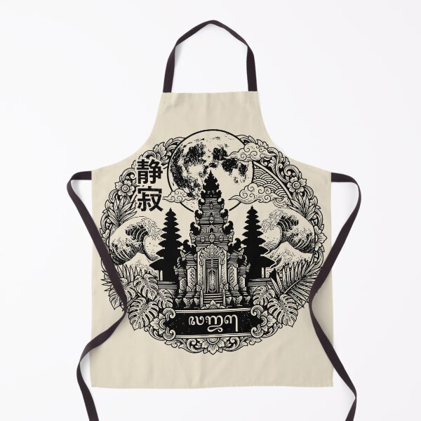 Item preview, Seijaku Balinese Temple Moon Night Emblem Art designed and sold by cannsuh.