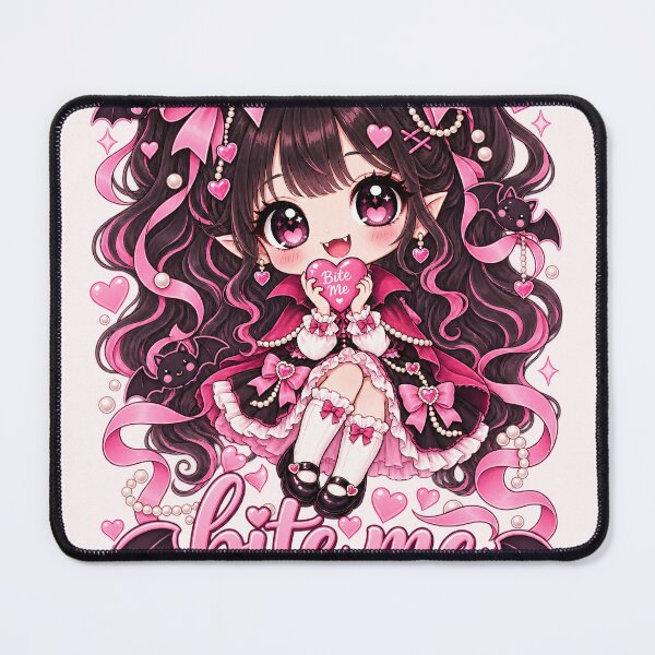 Item preview, Bite Me Cute Coquette Vampire Chibi – Pink Halloween Girly Kawaii Gothic Gift designed and sold by SaNaCreation13.