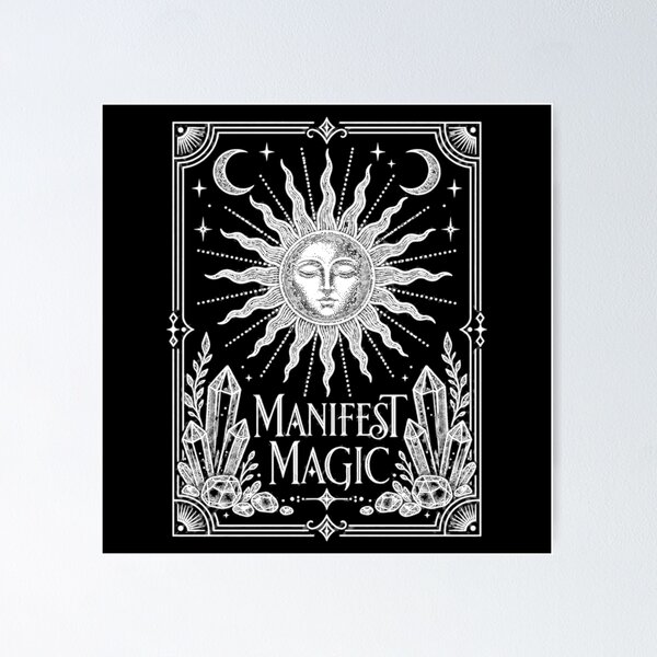 Item preview, Manifest Magic — Celestial Sun in Art Deco Frame with Crystals designed and sold by CosmicFlora Studio.