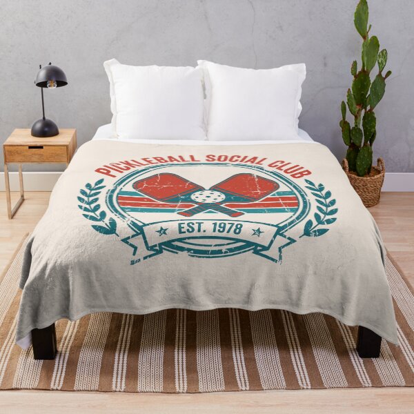 Item preview, Pickleball Social Club Vintage Crossed Paddles Retro Athletic Sports Badge Art designed and sold by MarCinu Art.