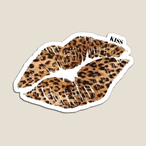 Item preview, Pegatina Kiss con estética de leopardo | Encaje y elegancia designed and sold by Novannah.