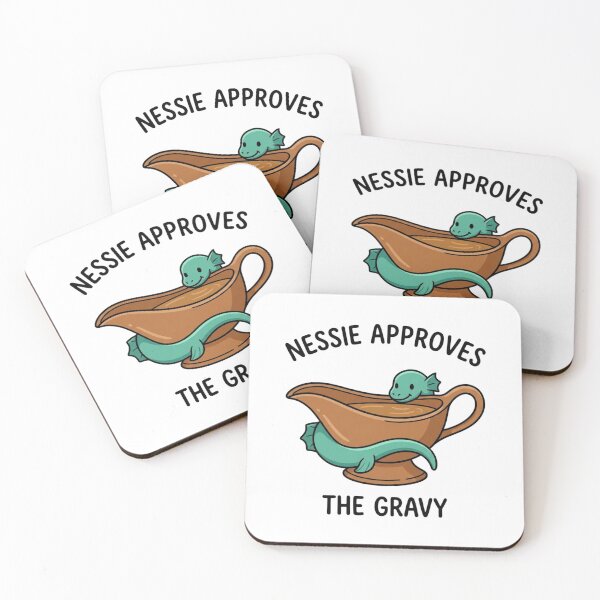 Item preview, Nessie Approves The Gravy Funny Loch Ness Monster Thanksgiving Food Humor designed and sold by raedattia.