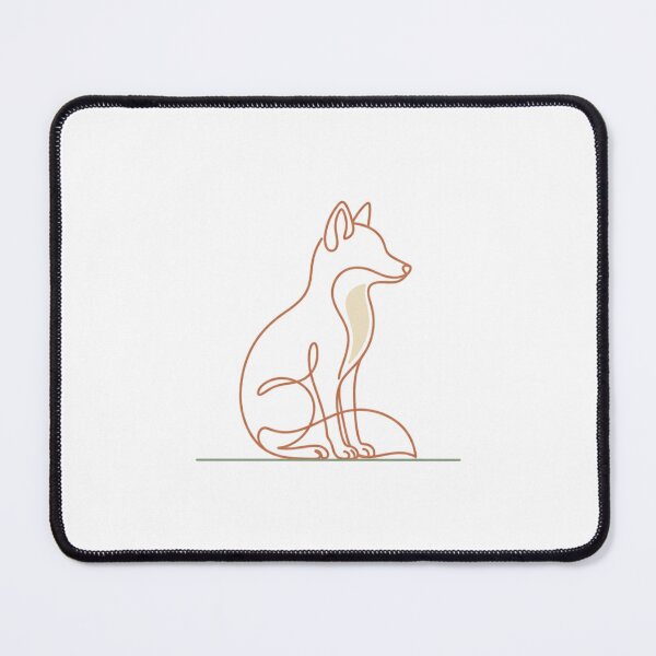 Item preview, Minimal Continuous Line Fox Sitting in Profile Terracotta Sage Green Flat Vector Design designed and sold by OnPointOutfits.