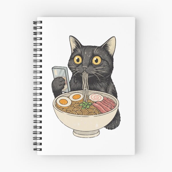 Item preview, Black Cat Ramen & Smartphone Moment designed and sold by Shopeon Designs.