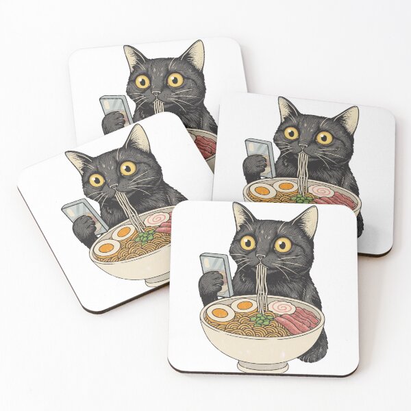 Item preview, Black Cat Ramen & Smartphone Moment designed and sold by Shopeon Designs.