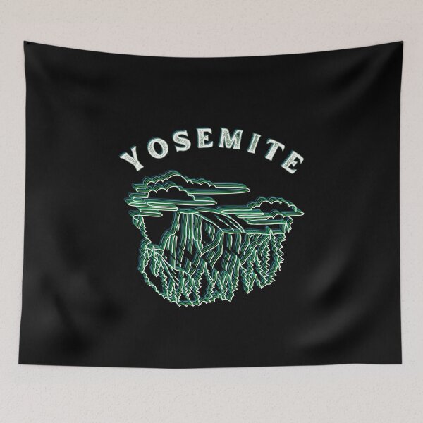 Item preview, Yosemite Half Dome Retro Echo Line Art - Vintage National Park Style designed and sold by SunandShade.