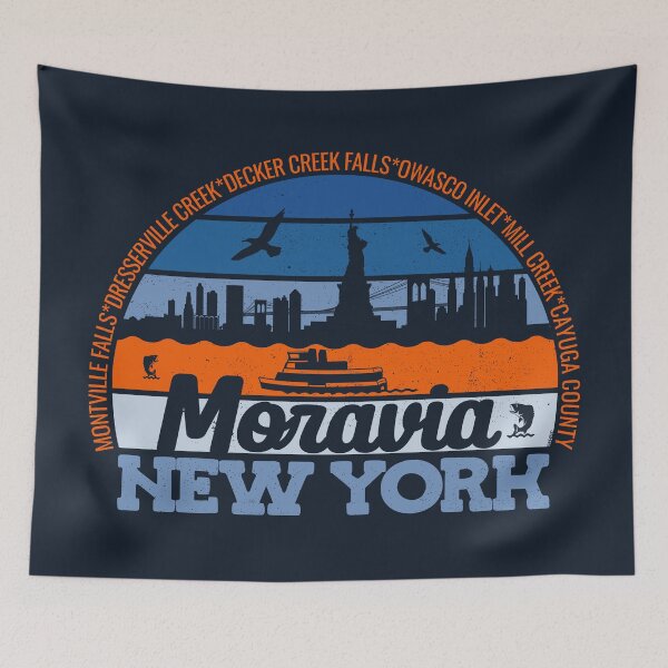 Item preview, Moravia New York Sunset Retro Vintage Local Pride Logo designed and sold by CRHPOD20.