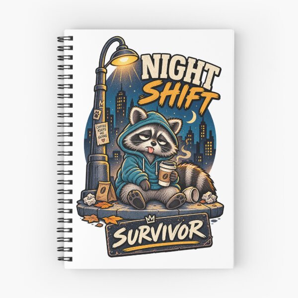 Item preview, Night Shift Survivor Raccoon Hoodie Coffee Funny Night Shift Worker Vintage Retro Graphic designed and sold by zenithviv.