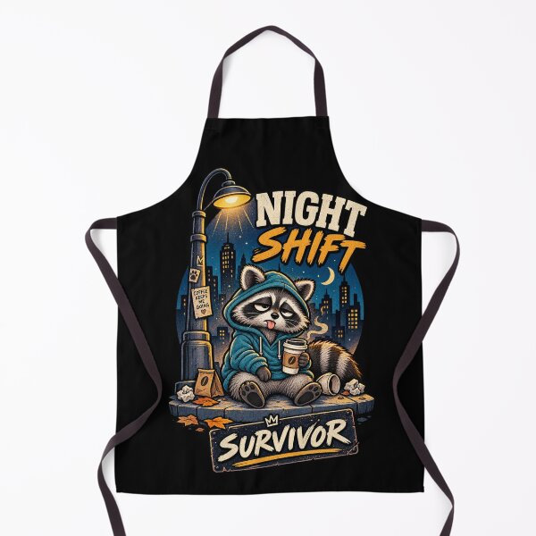 Item preview, Night Shift Survivor Raccoon Hoodie Coffee Funny Night Shift Worker Vintage Retro Graphic designed and sold by zenithviv.