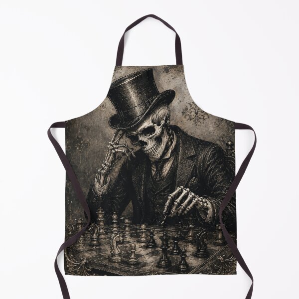 Item preview, Vintage Skeleton playing chess funny  designed and sold by KashaDesign.