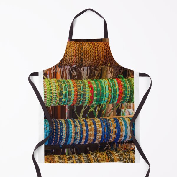 Item preview, Colorful Handmade Woven Bracelets Displayed on Wooden Rack in Artisan Market Jewelry Stall designed and sold by Nmallia.