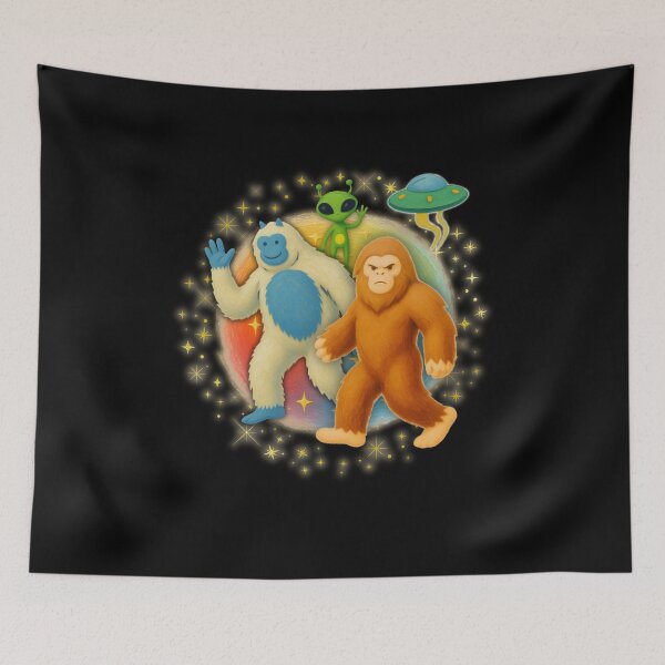 Item preview, Galactic Cryptid Squad Goals | Bigfoot, Yeti & Alien Friends Retro Sci-Fi Design designed and sold by SunandShade.