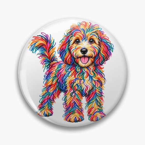Item preview, Colorful Scribble Poodle Rainbow Abstract Doodle Dog Art designed and sold by VGAfanatic.