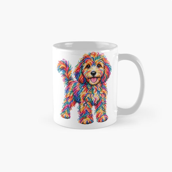Item preview, Colorful Scribble Poodle Rainbow Abstract Doodle Dog Art designed and sold by VGAfanatic.